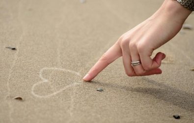 Heart on sand